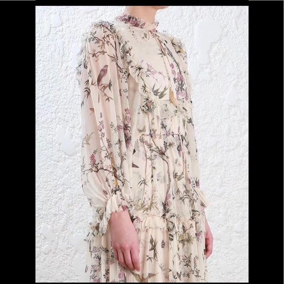 ZIMMERMANN// Maples Frill Silk Midi Dress - Picture 4 of 6
